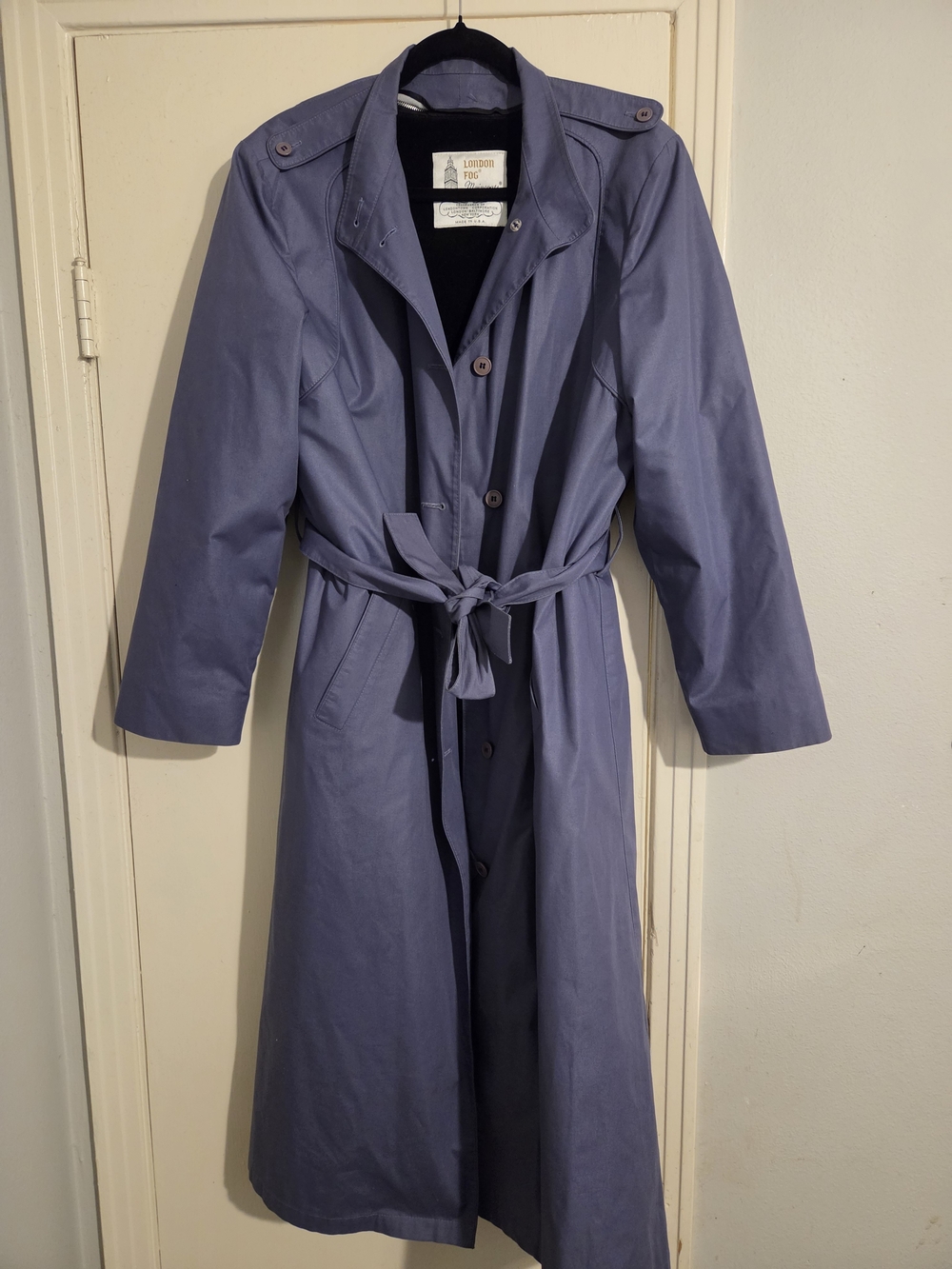 London Fog Women's Lavender Trench Coat with Belt